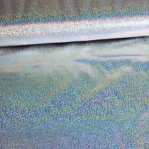 Jersey stof hologram zilver