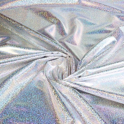 Jersey stof hologram zilver