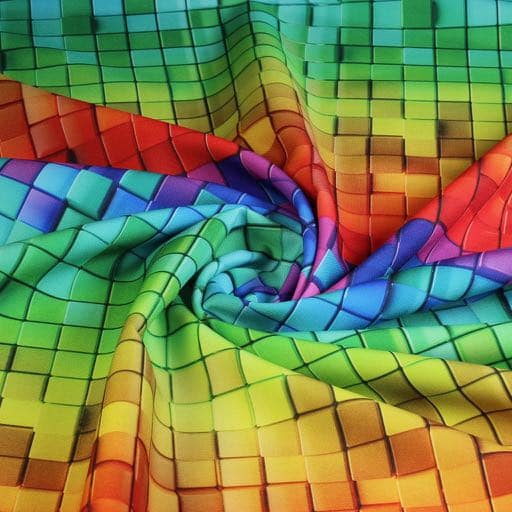 Terlenka fantasie stof multicolor ruit digitaal