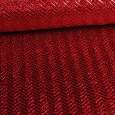 Step zigzag hologram stof rood