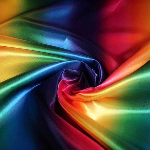 Satijn stof multicolor regenboog
