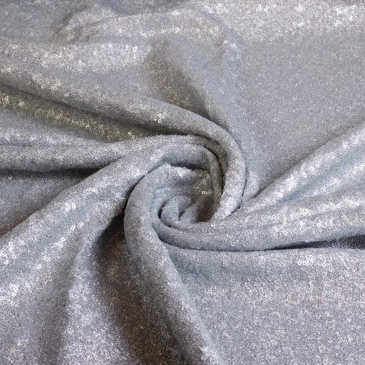 Mesh stretch pailletten stof zilver