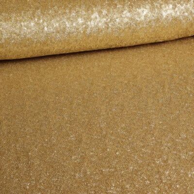 Mesh stretch pailletten stof goud