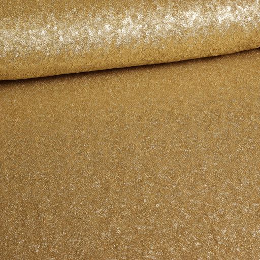Mesh stretch pailletten stof goud