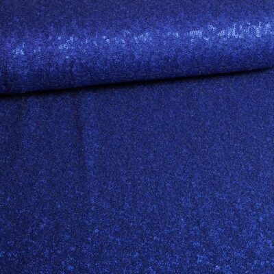 Mesh stretch pailletten stof kobalt