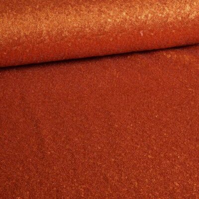 Mesh stretch pailletten stof oranje roest