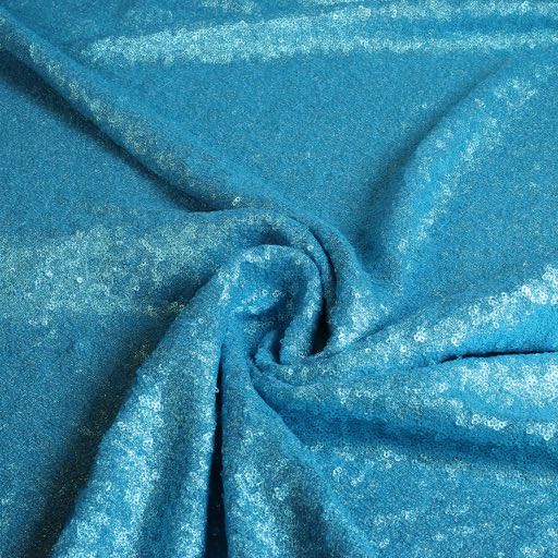 Mesh stretch pailletten stof aqua