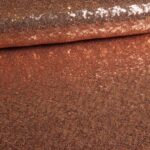 Mesh stretch pailletten stof brons