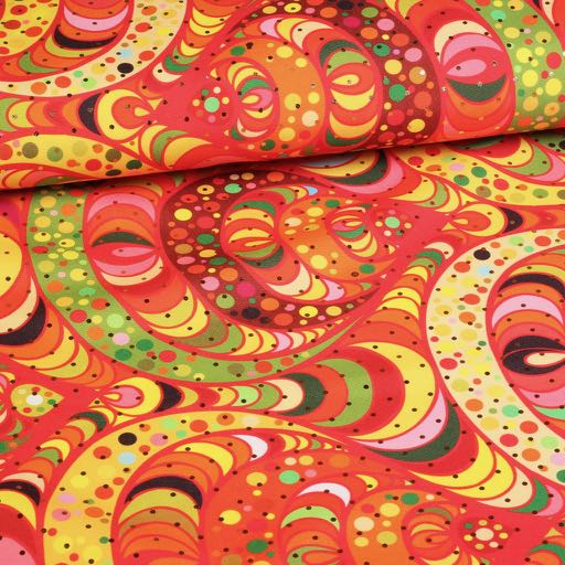 Terlenka stof multicolor goud