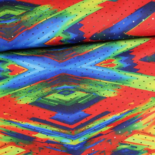 Terlenka stof abstract ruit foil zilver