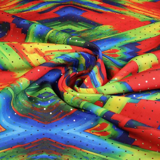 Terlenka stof abstract ruit foil zilver