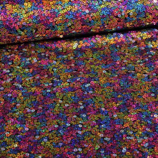 Jersey stof multicolor pailletten