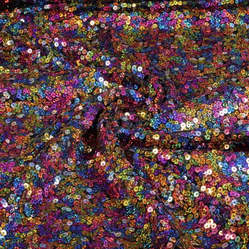 Jersey stof multicolor pailletten
