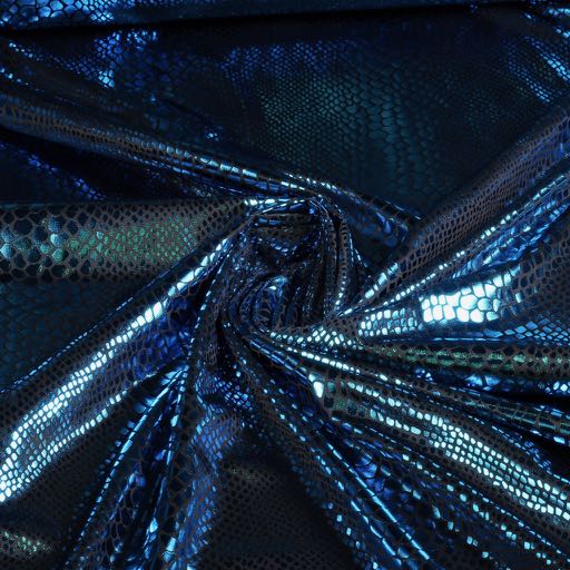 Jersey stof zwart aqua foil
