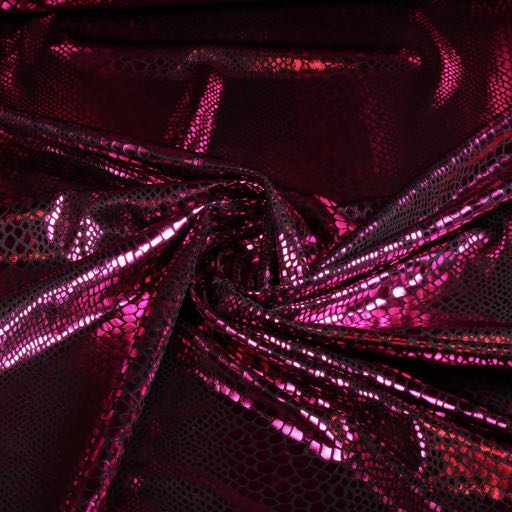 Jersey stof zwart fuchsia foil