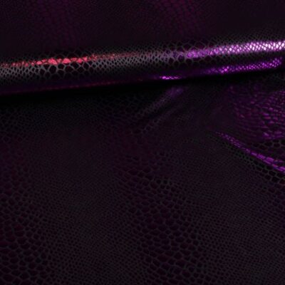 Jersey stretch stof zwart paars foil