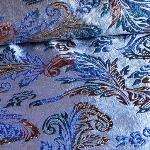 Brokaat Jaquard Fantasie blauw