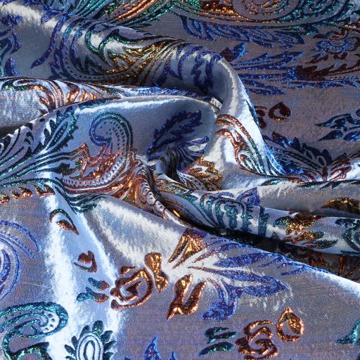 Brokaat Jaquard Fantasie blauw