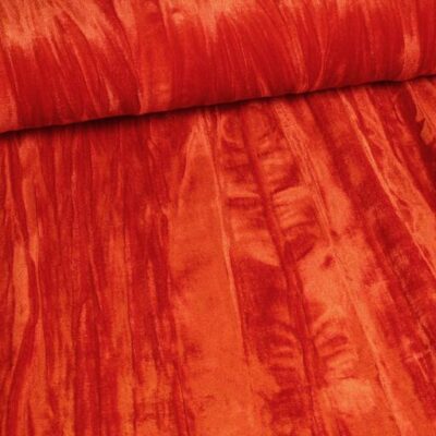 Stretch velvet stof oranje
