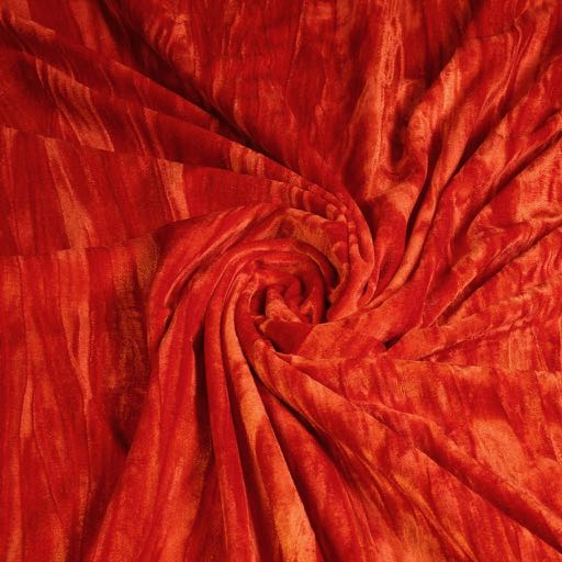 Stretch velvet stof oranje