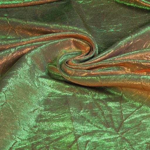 Lurex stof gekreukt brons/groen