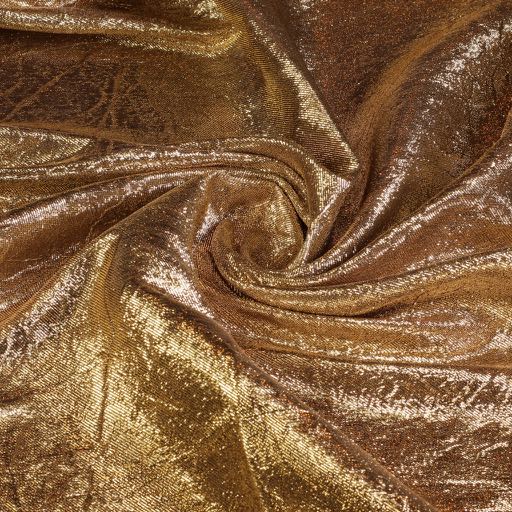 Lurex stof gekreukt goud