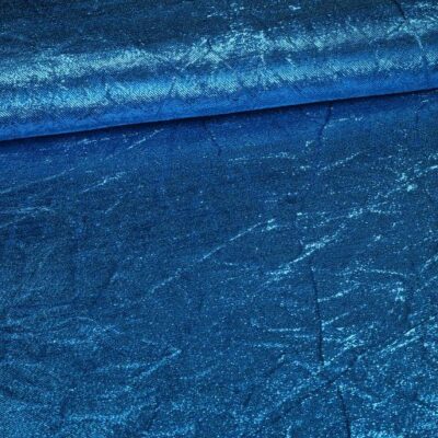 Lurex stof gekreukt aqua