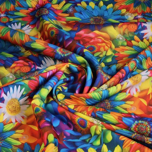 Terlenka stof multicolor bloem