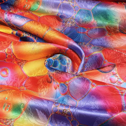 Bloem jacquard stof multikleur