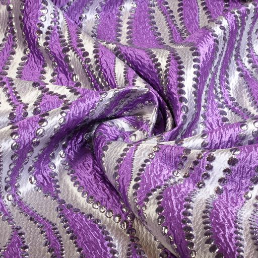Jacquard lurex stippen paars