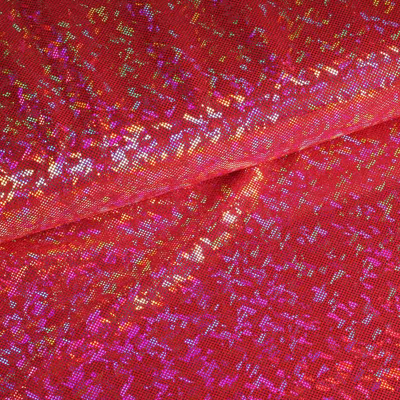 Mystique Deluxe foil hologram stof rood