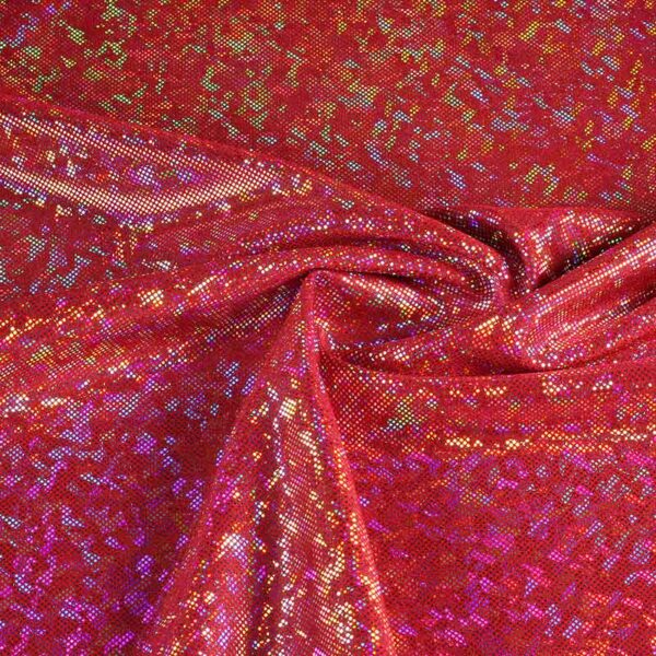 Mystique Deluxe foil hologram stof rood