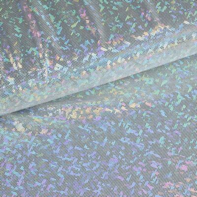 Mystique Deluxe foil hologram stof donker zilver