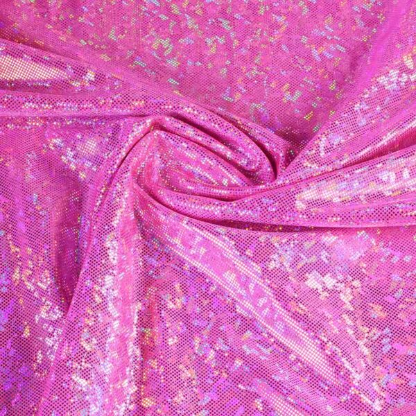 Mystique Deluxe foil hologram stof roze