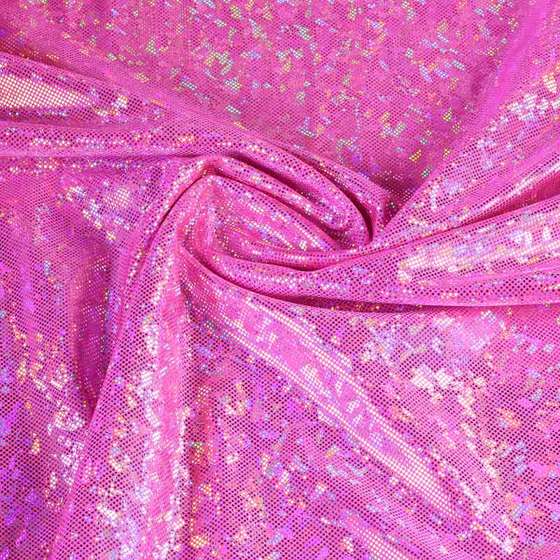 Mystique Deluxe foil hologram stof roze