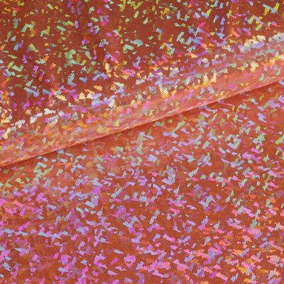 Mystique Deluxe foil hologram stof oranje