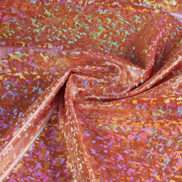 Mystique Deluxe foil hologram stof oranje