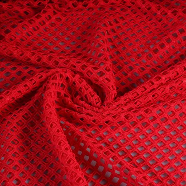 Elastische netstof grof rood