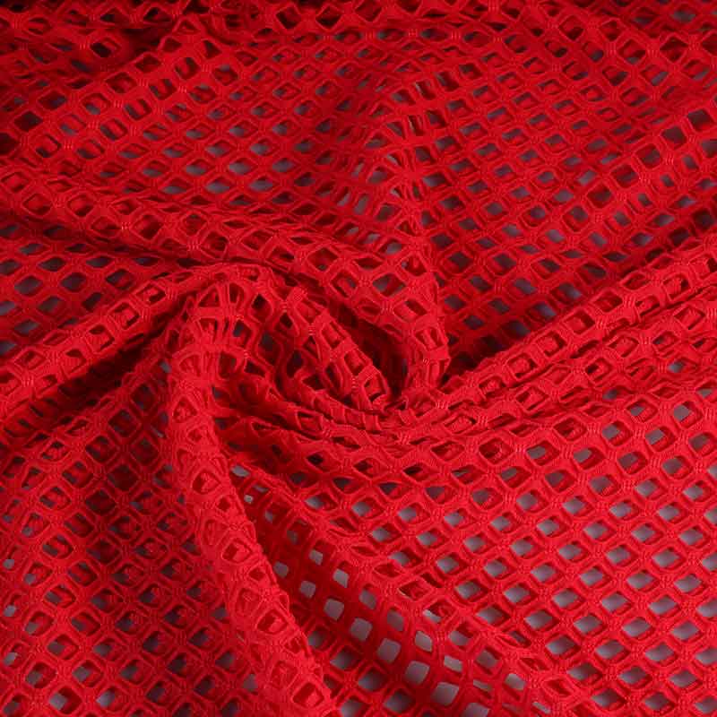 Elastische netstof grof rood