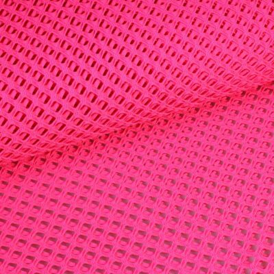 Elastische netstof grof fluor roze
