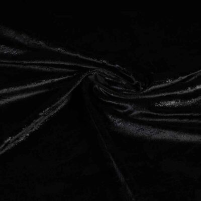 Velvet stretch stof graffiti foil zwart