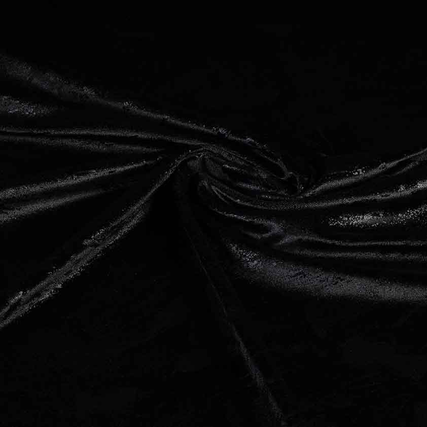 Velvet stretch stof graffiti foil zwart