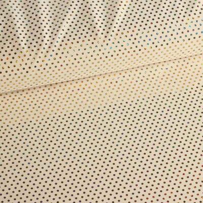 Pailletten stof stretch hologram ecru