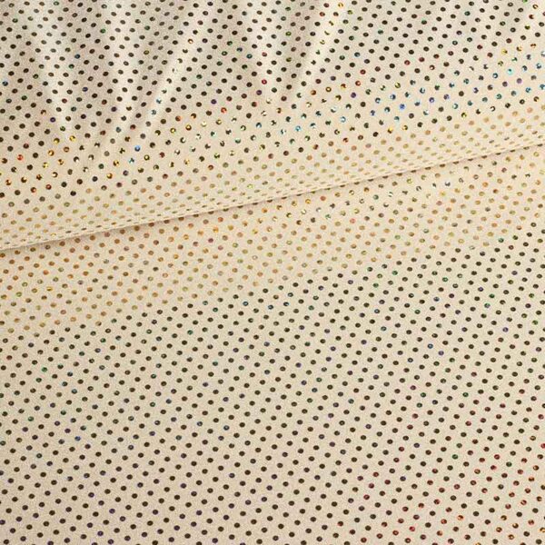 Pailletten stof stretch hologram ecru