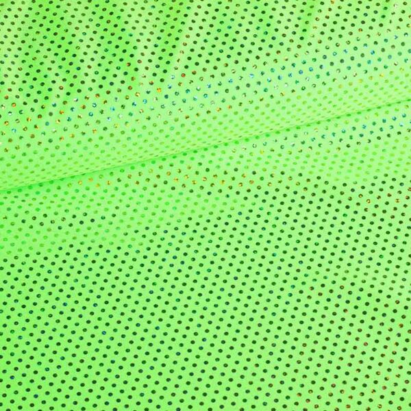 Pailletten stof stretch hologram lime