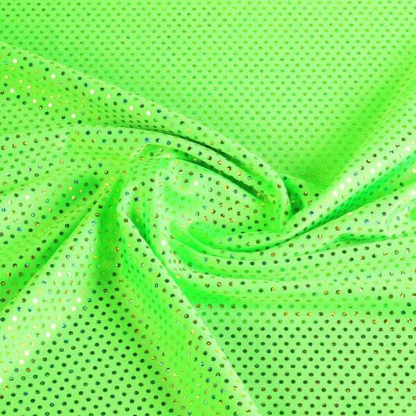 Pailletten stof stretch hologram lime