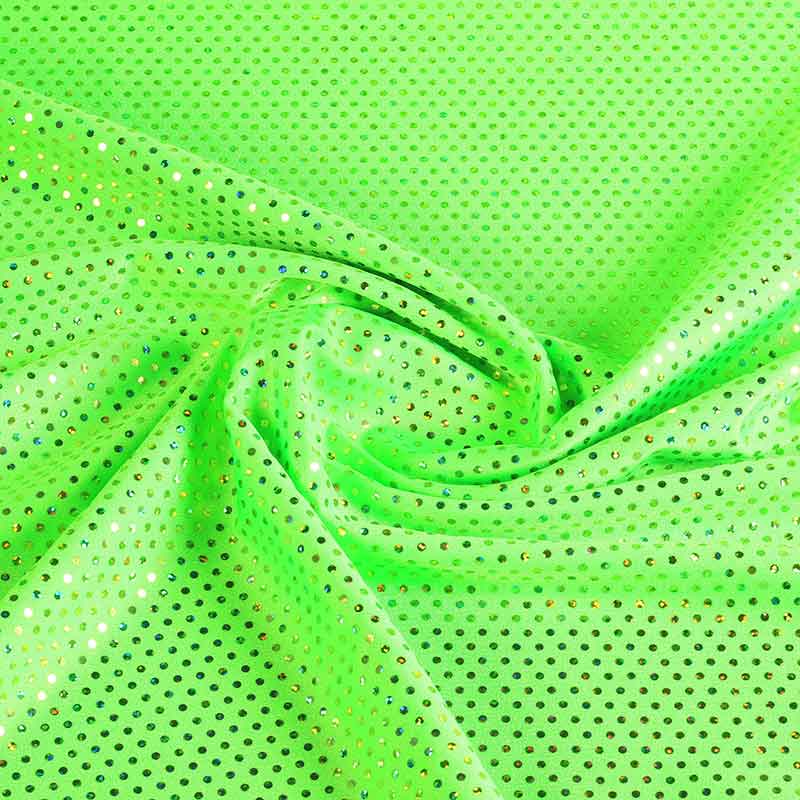 Pailletten stof stretch hologram lime