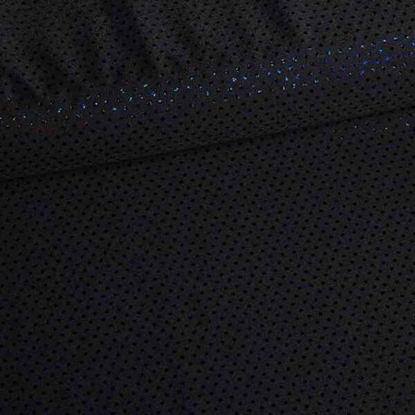 Pailletten stof stretch hologram zwart
