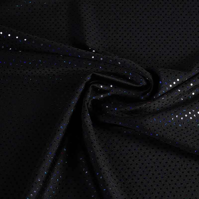 Pailletten stof stretch hologram zwart