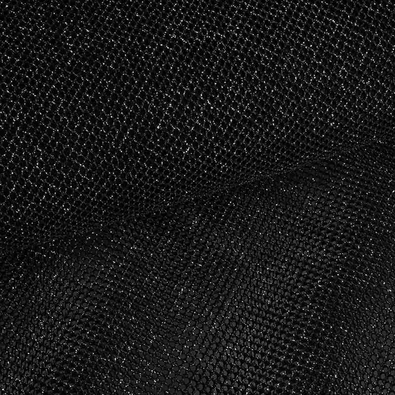 Elastische netstof glitter zwart